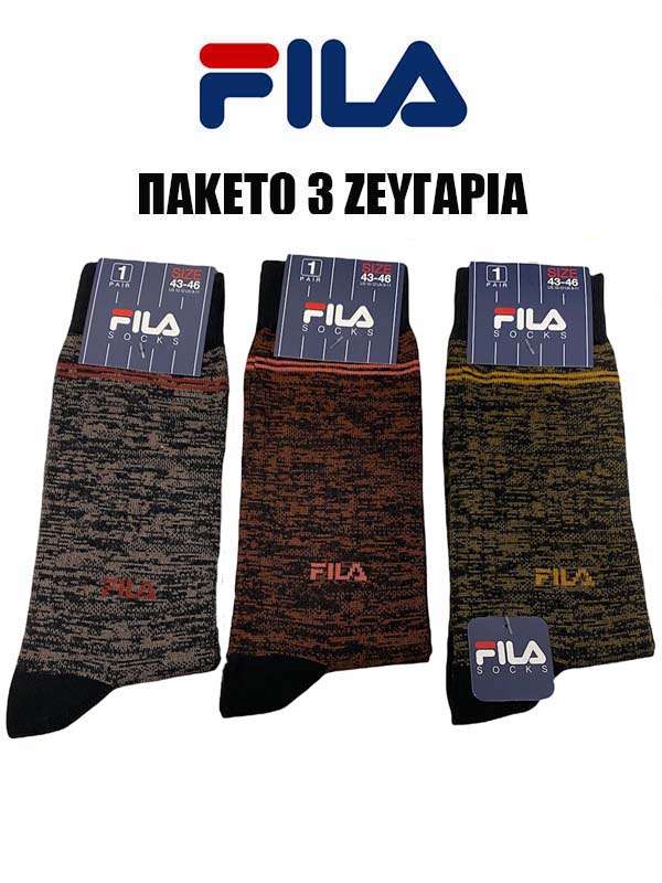 Skip to the beginning of the images gallery Πακέτο 3 Ζευγάρια Κάλτσες Ανδρικές Fila 5301