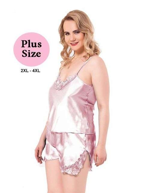 Σατέν Babydoll Plus Size Ροζ